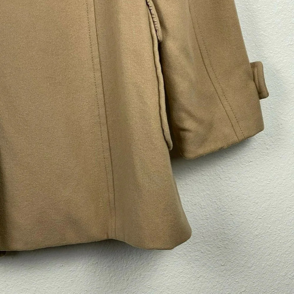 GAP Coat Women's Sz XS Duffle Toggle Collared Pocket Strap Lined Wool Brown Tan - Picture 9 of 11